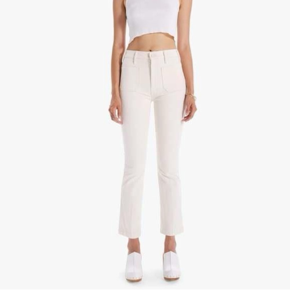 Mother Jeans The Hustler Patch Pocket Flood in Wash Act Natural Jeans Boot Cut